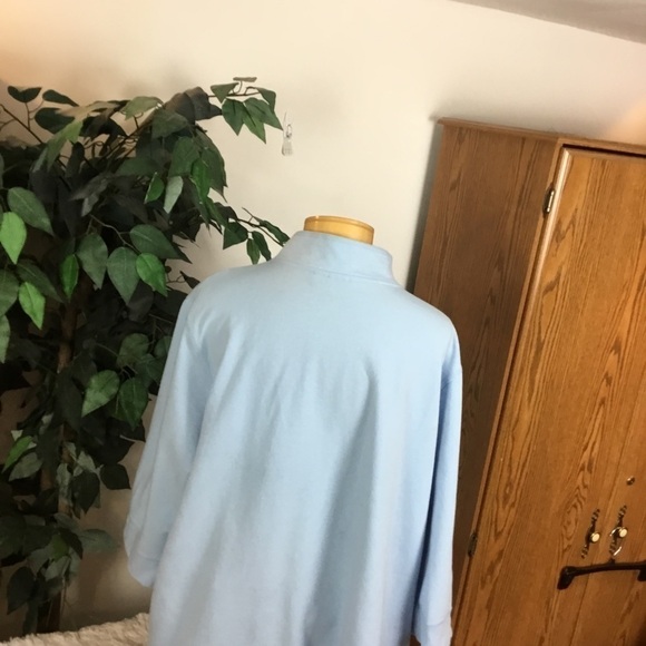 Sport Savvy 3X powder blue floral 3/4 sleeve zip up kangaroo style pocke… - Picture 6 of 14